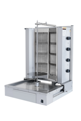 Gas Dönergrill / V Form mit Motor Unten / 4+4 Brenner / max. 100 kg