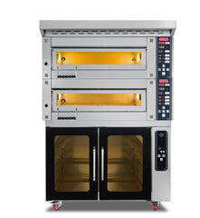 Bäckerei-& Konditoreiofen / 2 Backkammern / Inkl. Haube & Gärschrank / 18 kW