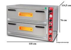 Elektro Pizzaofen Classic / 9+9x30 cm mit Thermometer / Breit / PO/9292 DE/T