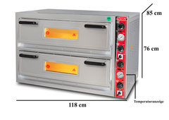 Elektro Pizzaofen Classic / 6+6x30 cm mit Thermometer / Breit / PO/9262 DE/T