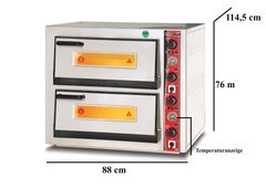 Elektro Pizzaofen Classic / 6+6x30 cm mit Thermometer / Tief / PO/6292 DE/T