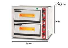 Elektro Pizzaofen Classic / 4+4x33 cm mit Thermometer / Breit / PO/6868 DE/T