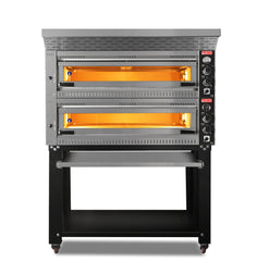 Elektro Profi Pizzaofen / 6+6x34 cm (Breit) Vollschamott / PO 10570 DE/T