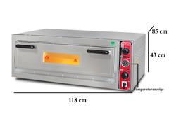 Elektro Pizzaofen Classic / 6x30 cm mit Thermometer / Tief / PO/6292 E/T