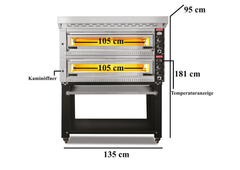Elektro Profi Pizzaofen / 6+6x34 cm (Breit) Vollschamott / PO 10570 DE/T