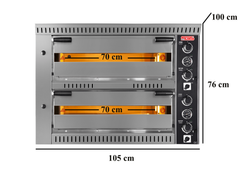 Elektro Pizzaofen mit Haube / 4+4x34 cm / Vollschamott / PO 7070 D/T