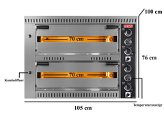 Elekto Pizzaofen mit Haube / 4+4x34 cm / PO/7070 DE