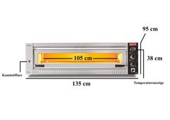 Elektro Profi Pizzaofen / 6x34 cm / Breit / PO/PROFI 10570