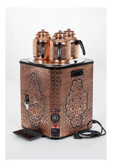 Automatisches Schwimmersystem Antik Kupfer Teekocher mit 3 Teekannen / 25 lt.