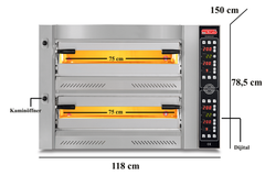 Elektro Pizzaofen / 6+6 34 cm / Tief / Digital / PZ 75105 DE/D