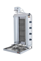 Gas Dönergrill mit Motor oben / Gyrosgrill 4 Brenner Beweglich / max. 50 kg