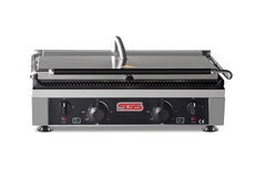 Große Kontaktgrill / Oben / Unten Gerillt / 3+3 kW / Grillplatten aus Gusseisen