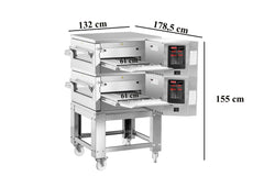 Gas Doppel Durchlauföfen inkl. Untergestell / Tunnelofen / PO/KD 65 G