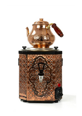 Samowar / Antik-Kupfer / Kupfer Teekocher mit 1 Teekanne / 3 lt.
