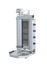 Gas Dönergrill mit Motor oben / Gyrosgrill 4 Brenner / max. 50 kg