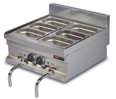 Bain-Marie 2x13 lt. mit Ablasshahn / 2x3/4 GN