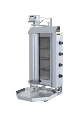 Gas Dönergrill mit Motor oben / Gyrosgrill 4 Brenner / max. 50 kg