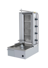 Gas Dönergrill mit Motor unten / Gyrosgrill 4 Brenner / max. 60 kg