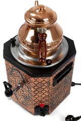 Samowar / Antik-Kupfer / Kupfer Teekocher mit 1 Teekanne / 3 lt.