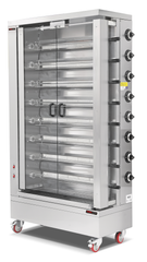 Gas Hähnchengrill mit 8 Spießen für 40 Hähnchen / 1098x480x2020 mm