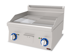 Elektro Bratplatte Hardchrome / Glatt+Gerillt / 6 kW / Premium Serie 600