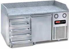 Pizzakühltische 1 Türen 5 Schubladen mit Granit / 155 cm