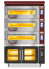 Bäckerei-& Konditoreiofen / 3 Backkammern / Inkl. Haube & Gärschrank / 25,5 kW