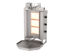 Gas Dönergrill mit Motor oben / Gyrosgrill 3 Brenner / max. 40 kg