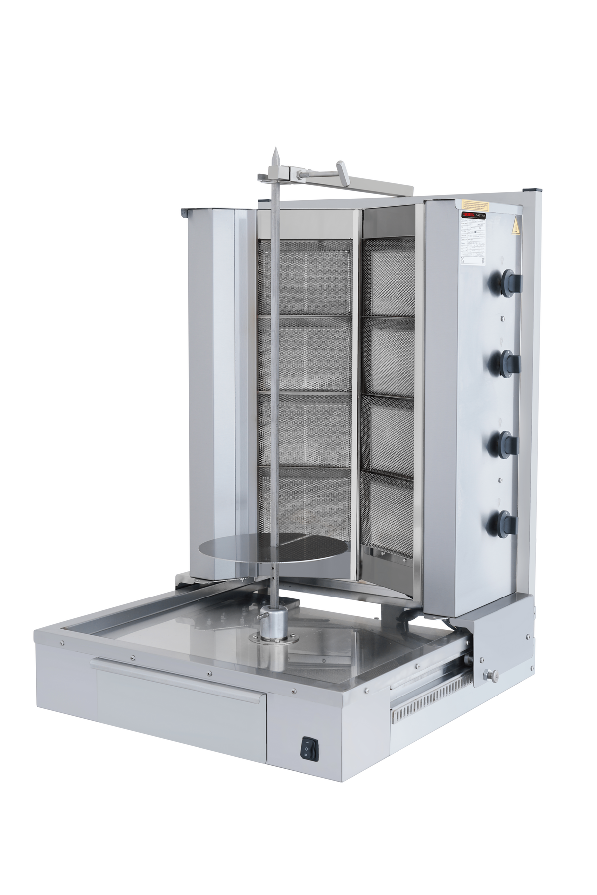 Gas Dönergrill / V Form mit Motor Unten / 4+4 Brenner / max. 100 kg