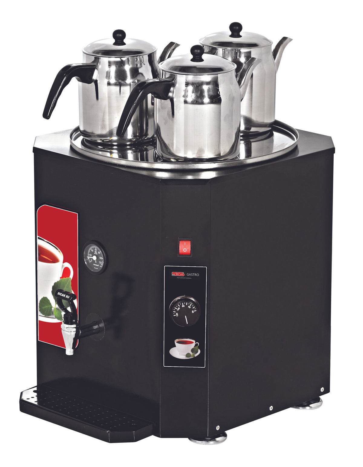 Schwarz Samower / Schwarz Teekocher Mit 3 Kannen / 37 lt. / 3,5 kW