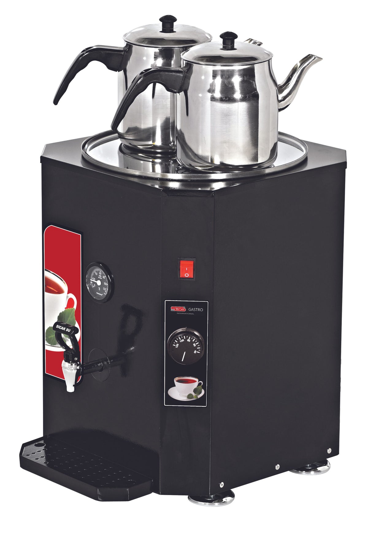 Schwarz Samower / Schwarz Teekocher Mit 2 Kannen / 23 lt. / 2,5 kW
