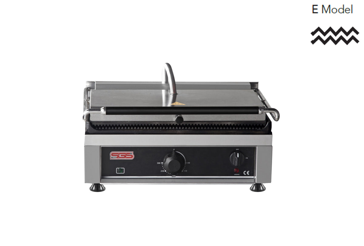 Kontaktgrill / Oben + Unten Gerillt / 2,1 kW / Tischgrill / Paninimaker