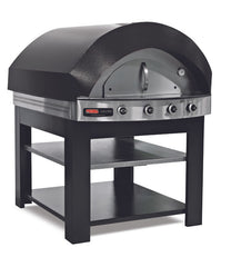 Kuppel Pizzaofen mit Gas / 11 x 25 cm / Shwarz / mit Untergestell /Manuell