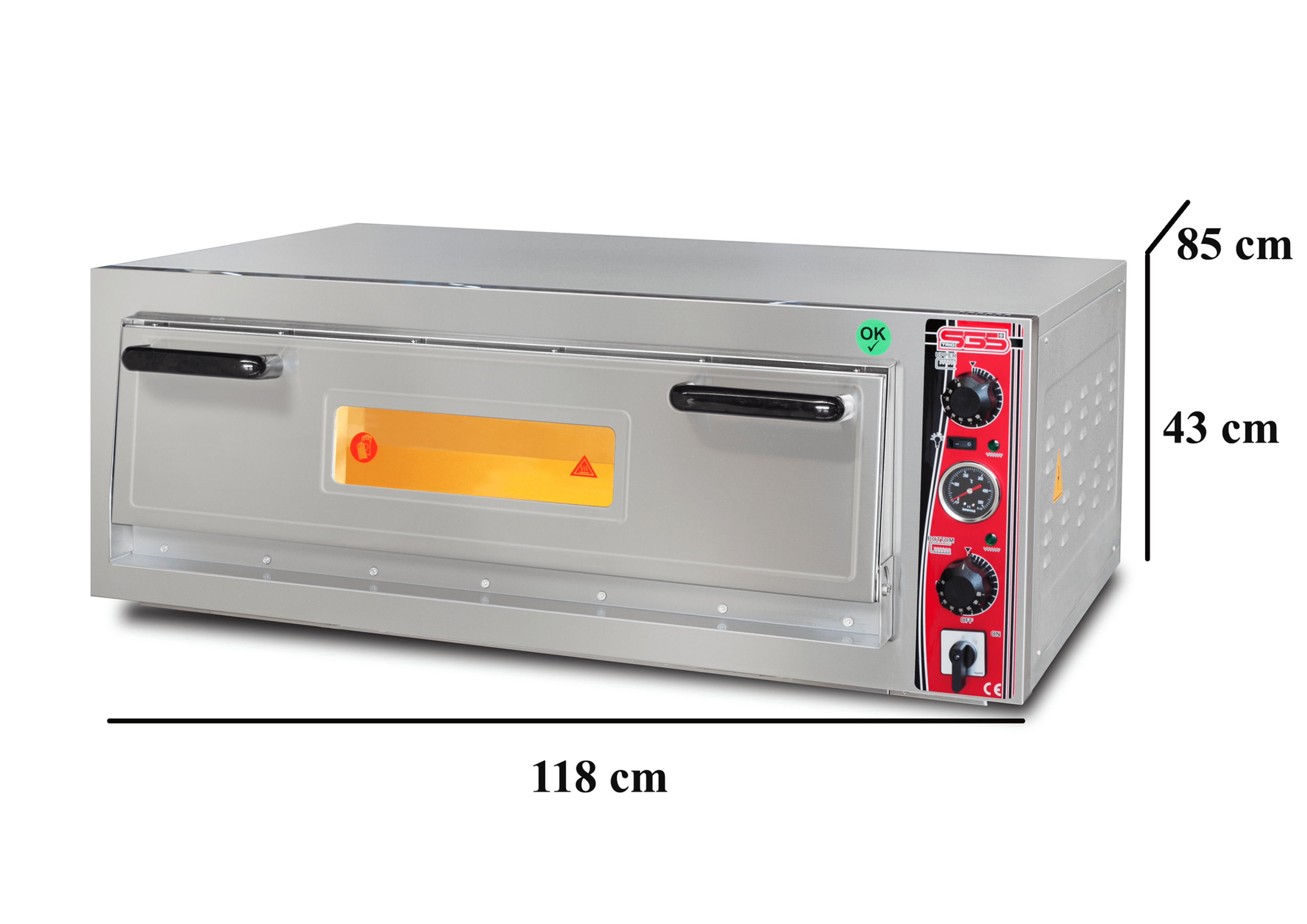 Elektro Pizzaofen Classic / 6x30 cm mit Thermometer / Tief / PO/6292 E/T