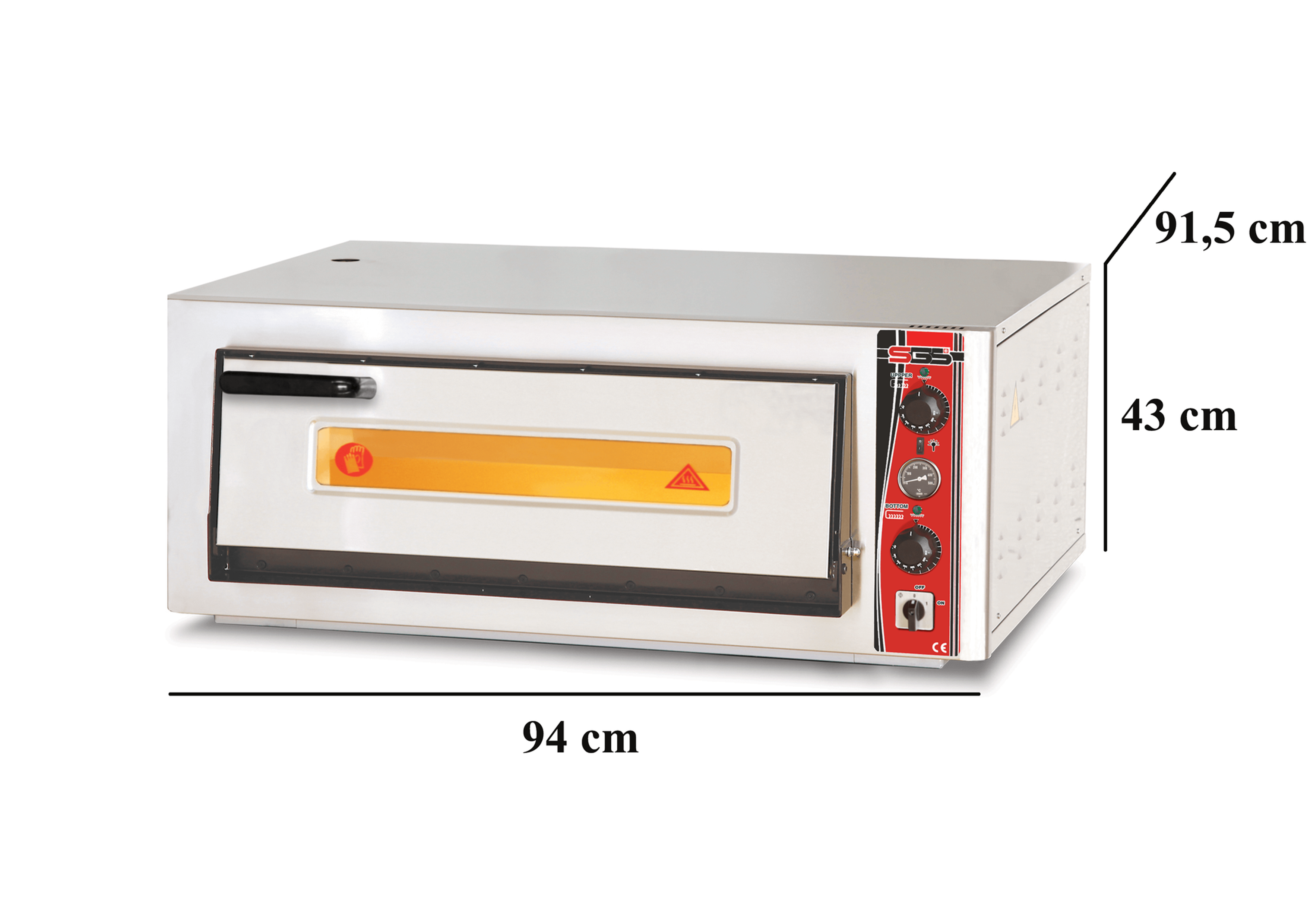 Elektro Pizzaofen Classic / 4x33 cm mit Thermometer / Breit / PO/6868 E/T