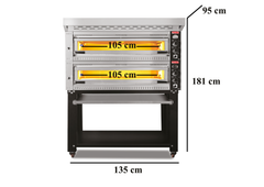 Elektro Profi Pizzaofen / 6+6x34 cm / Breit / PO/PROFI 10570 DE