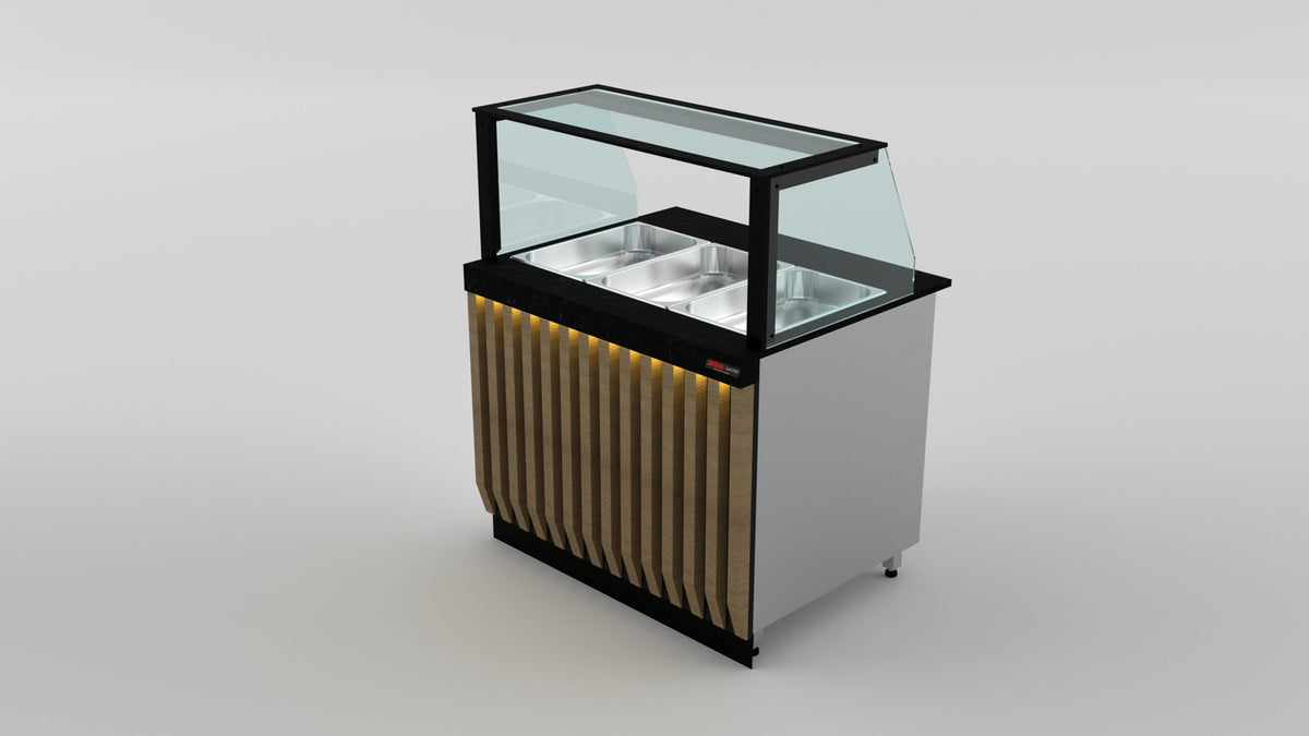 Bain-Marie Theke / Heiße Theke / 108 cm / 3x1/1 GN