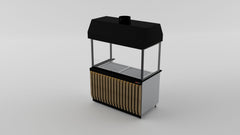 Neutralelement für Grills / Holzfront / Schwarzer Granit