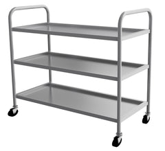 Servierwagen aus Edelstahl / 3 Ablagen / Belastbar bis 120 kg
