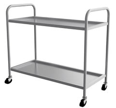 Servierwagen aus Edelstahl / 2 Ablagen / Belastbar bis 80 kg