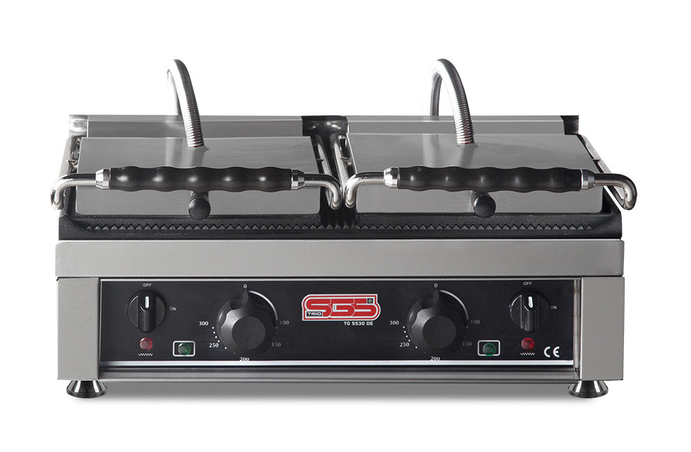 Doppel Kontaktgrill / Oben / Unten Gerillt / 2+2 kW / Tischgrill / Paninimaker