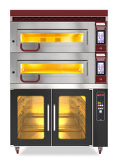 Bäckerei-& Konditoreiofen / 2 Backkammern / Inkl. Haube & Gärschrank / 18 kW