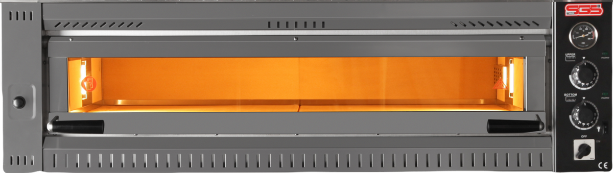 Elektro Profi Pizzaofen / 6x34 cm (Breit) / Vollschamott / PO 10570/T