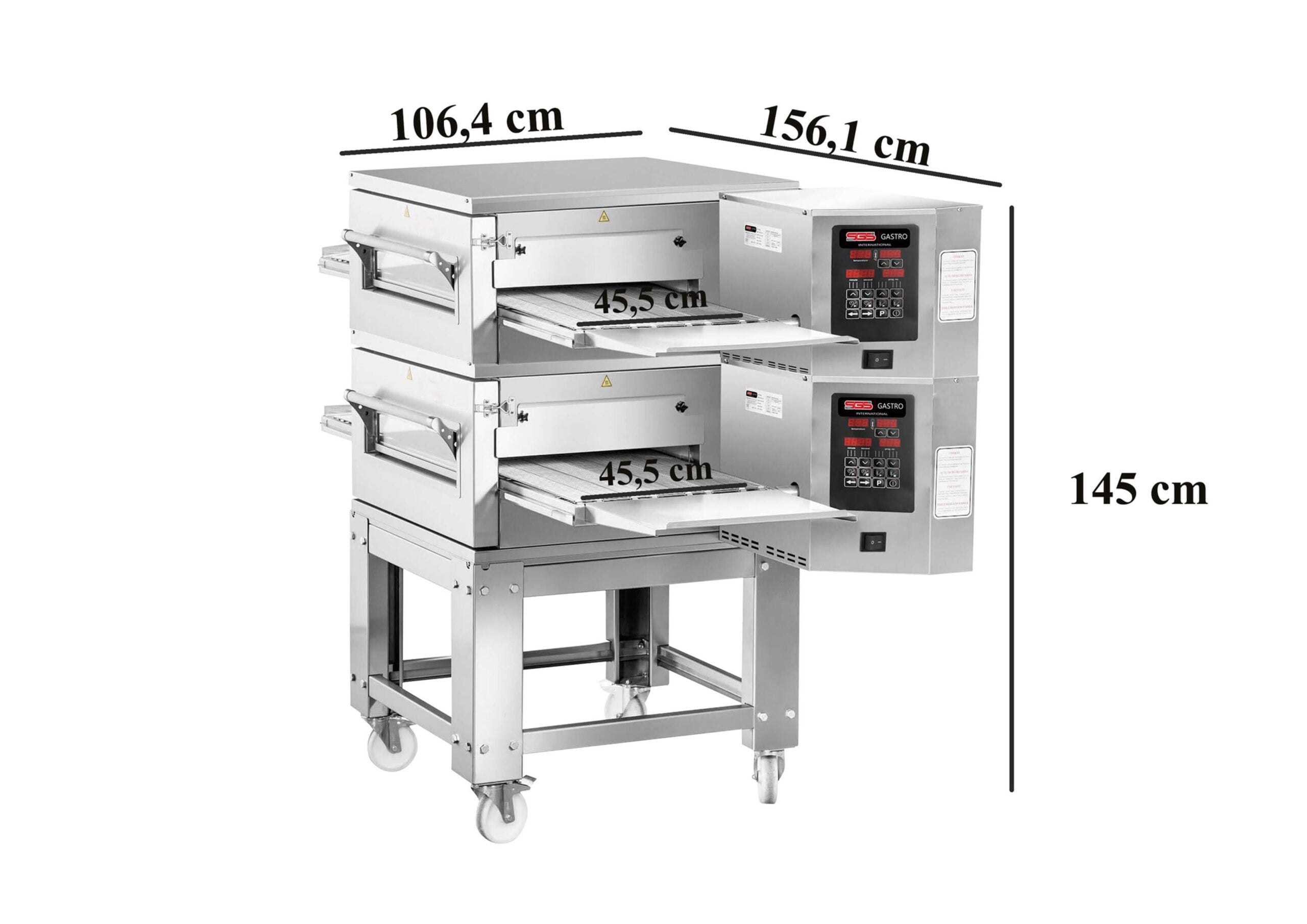 Elektro Doppel Durchlaufofen inkl. Untergestell / Tunnelofen / PO/KD 50 E