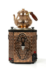 Samowar / Antik-Kupfer / Kupfer Teekocher mit 1 Teekanne / 3 lt.
