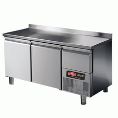Kühltisch 2 Türen / 140 cm / GN 1/1 Aufkantung und Gekühlter Schublade -2°/+8°C