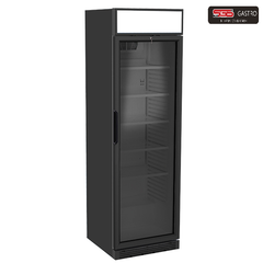 Getränkekühlvitrine 373 Liter mit Glastür und Werbedisplay, 5 Roste, +1°/+10°C