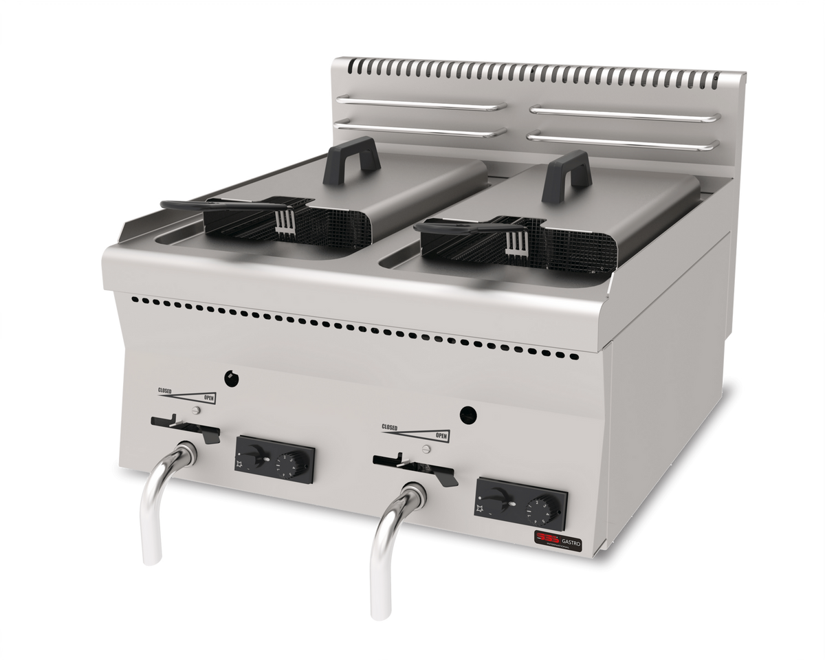 Gas Fritteuse / 2x8 lt. / 10.5 kW / Premium Serie 600