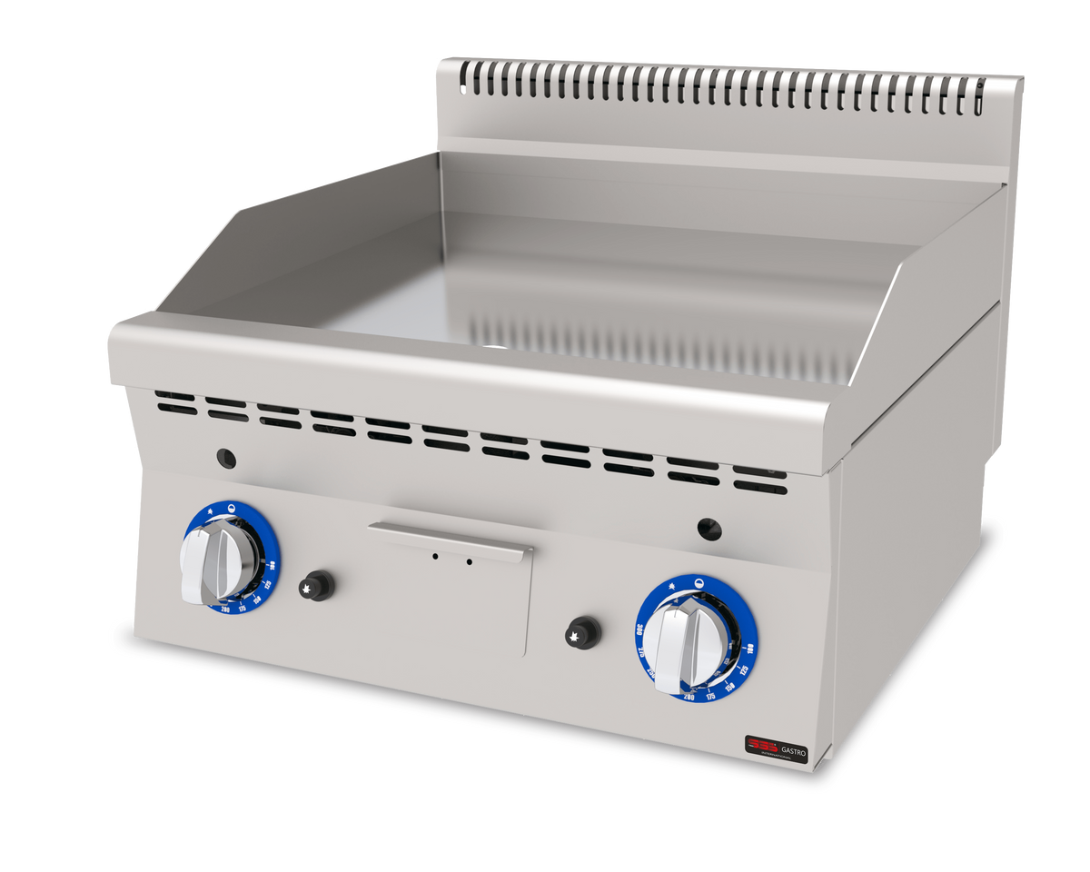 Gas Bratplatte Hardchrome / Glatt / 7.4 kW / Premium Serie 600