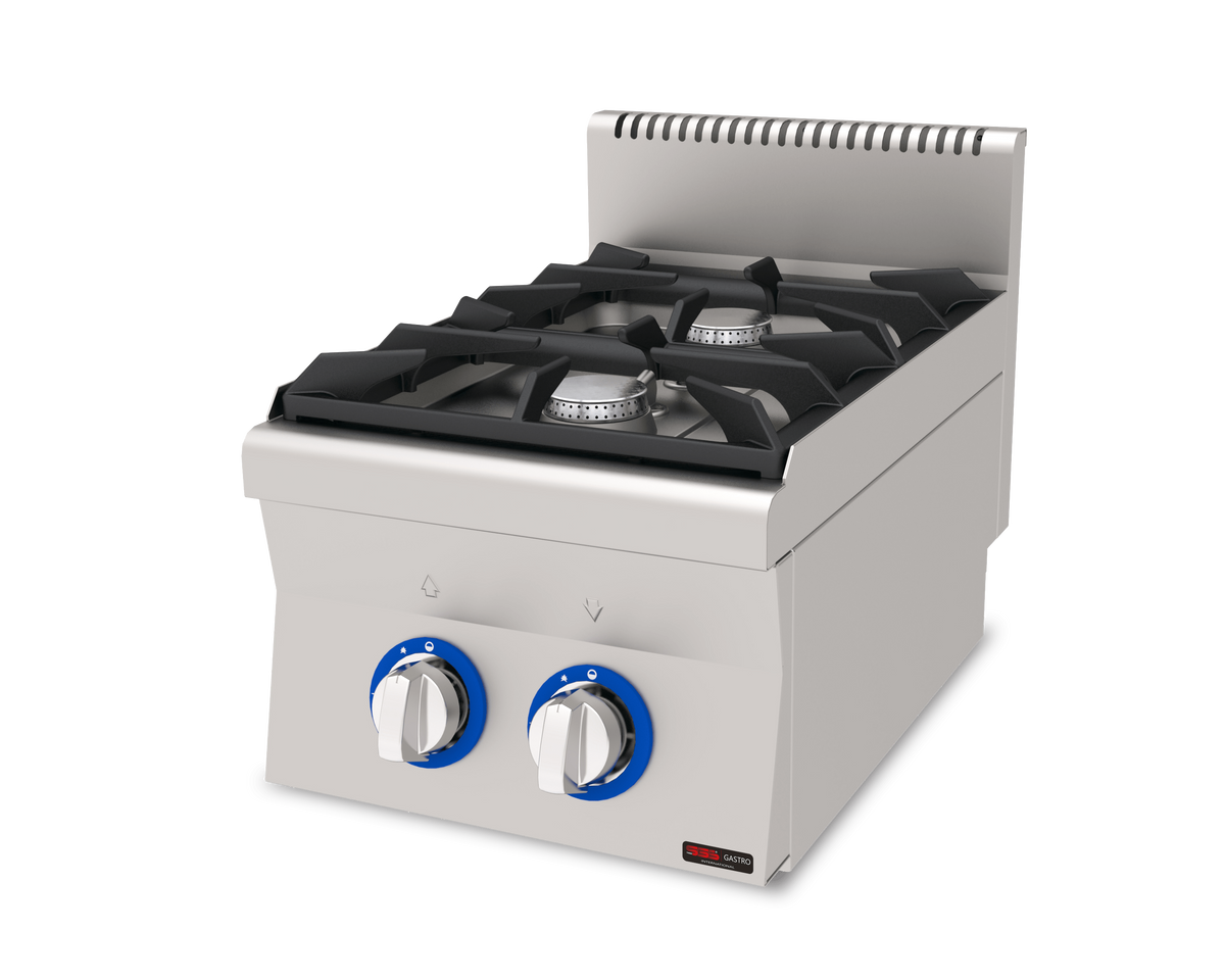Gasherd 2 Brenner mit Pilotflamme / 12.6 kW / Premium Serie 600